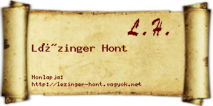 Lézinger Hont névjegykártya